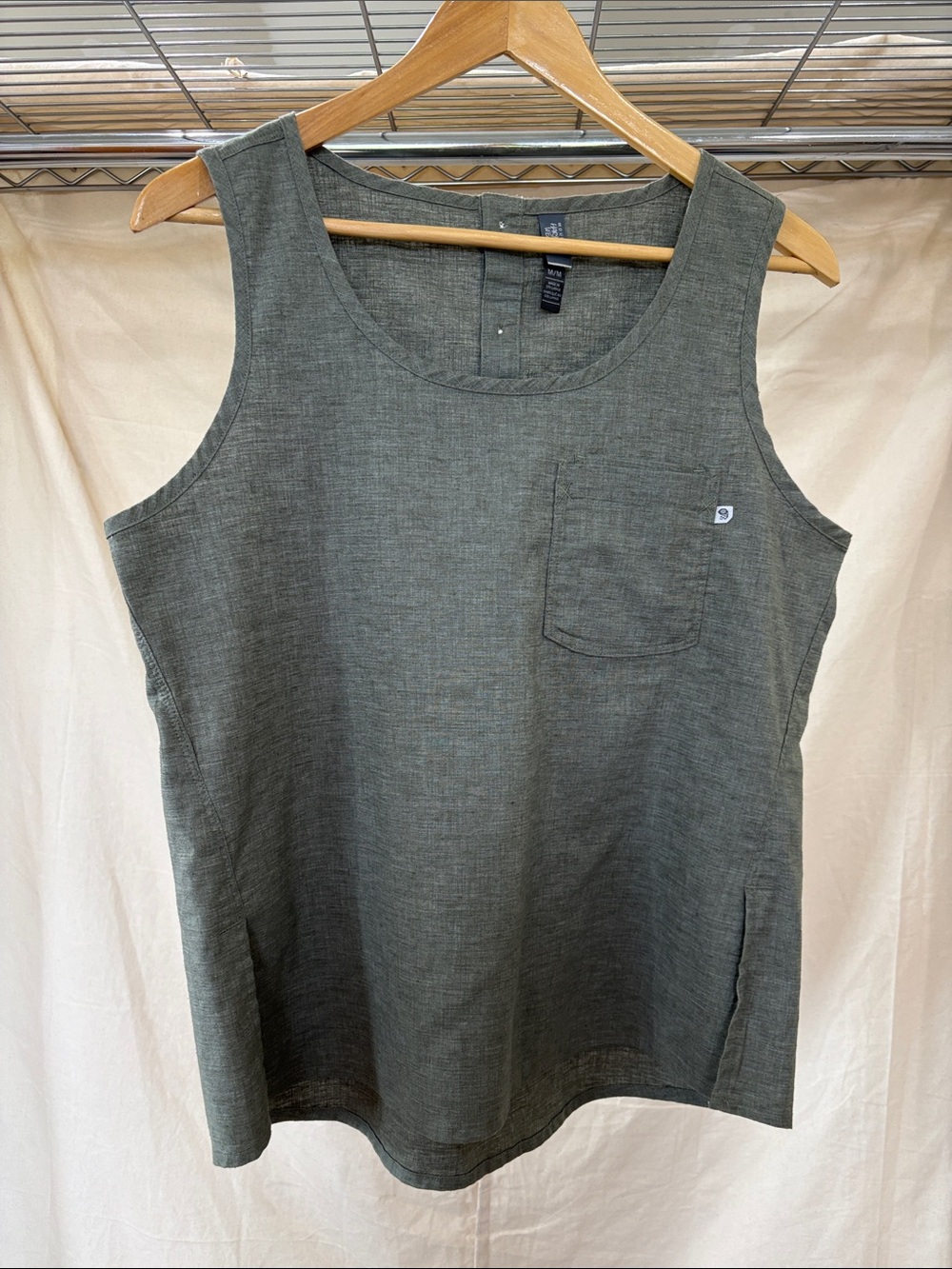 Mountain Hardwear Olive Green Women's Tank Top with Chest Pocket